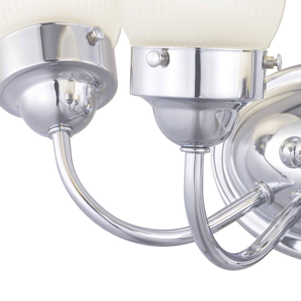 Polished Chrome 3-Light Etched Glass Bath Vanity Fixture