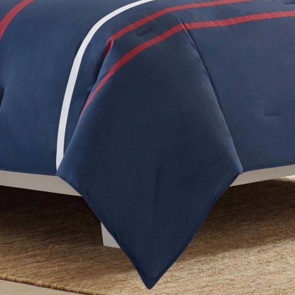 Navy and Khaki Cotton Full/Queen Duvet Cover Set