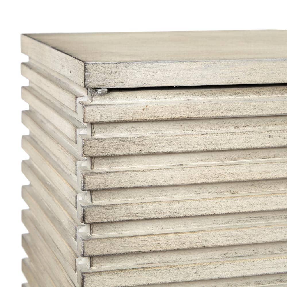Cream Distressed Wood Modern Chest of Drawers