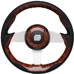 Grimani Steering Wheel, Burlwood With Silver Spokes