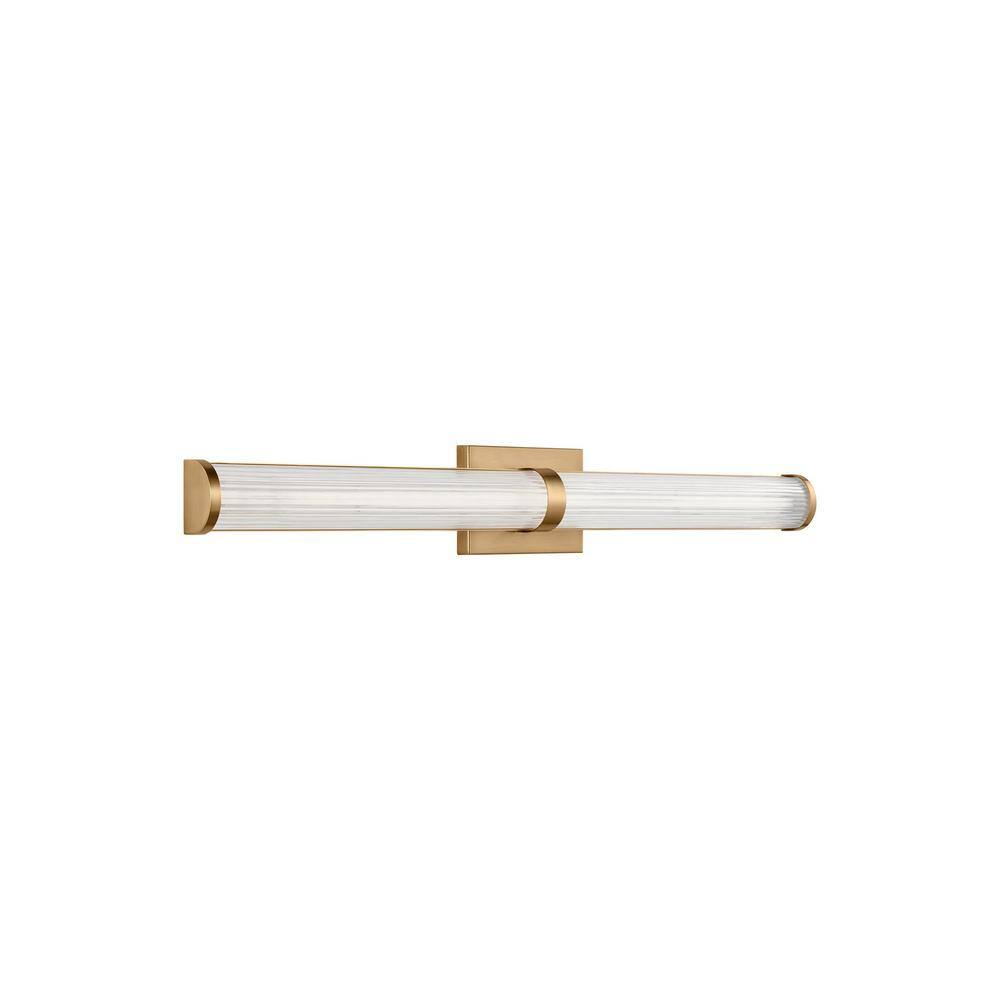 Satin Brass LED Vanity Light with Frosted Acrylic Diffuser