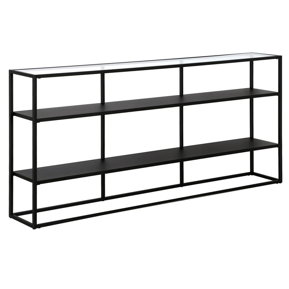 Fallon 64'' Blackened Bronze Glass and Metal Console Table