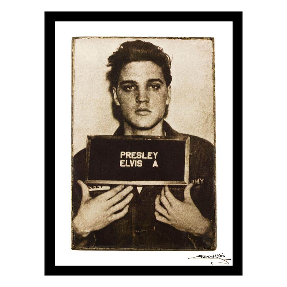 "Elvis Presley 1960 ""Mugshot"" by Unknown 1-Piece Framed Graphic Print Abstract Poster Art Print 18 in. x 14 in." price history on PriceWatchPro
