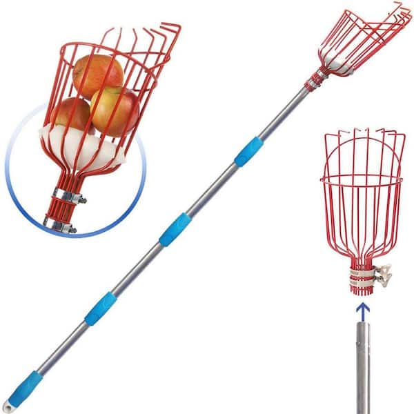 Dyiom 5 in. Tree Pruner Fruit Picker with Basket and Pole