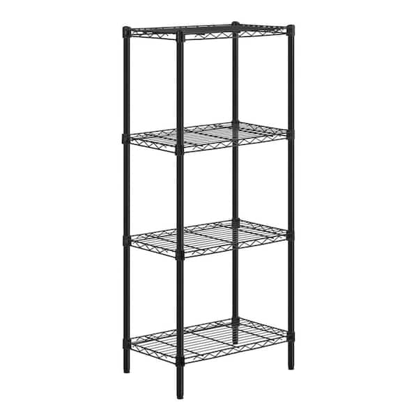 Honey-Can-Do Black 4-Tier Metal Wire Shelving Unit (14 in. W x 54 in. H x 24 in. D)