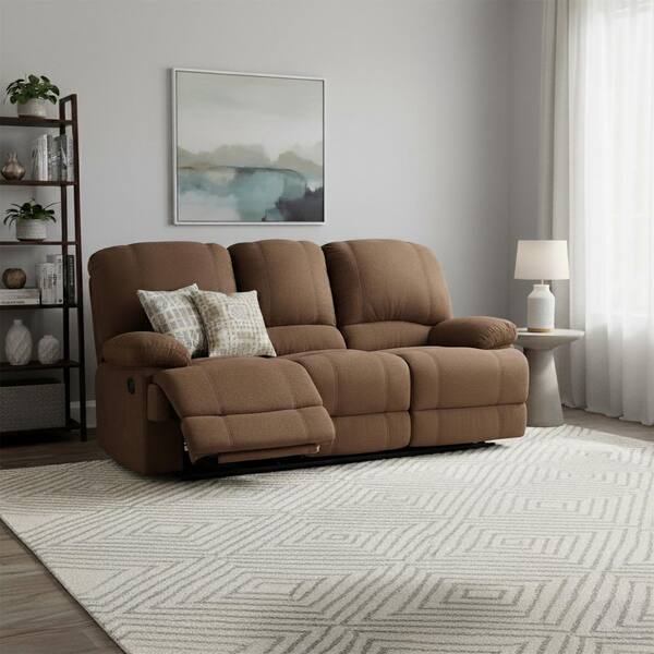 AC Pacific Kevin 82 Square Arm 3-Seater Sofa in Brown KEVIN-II