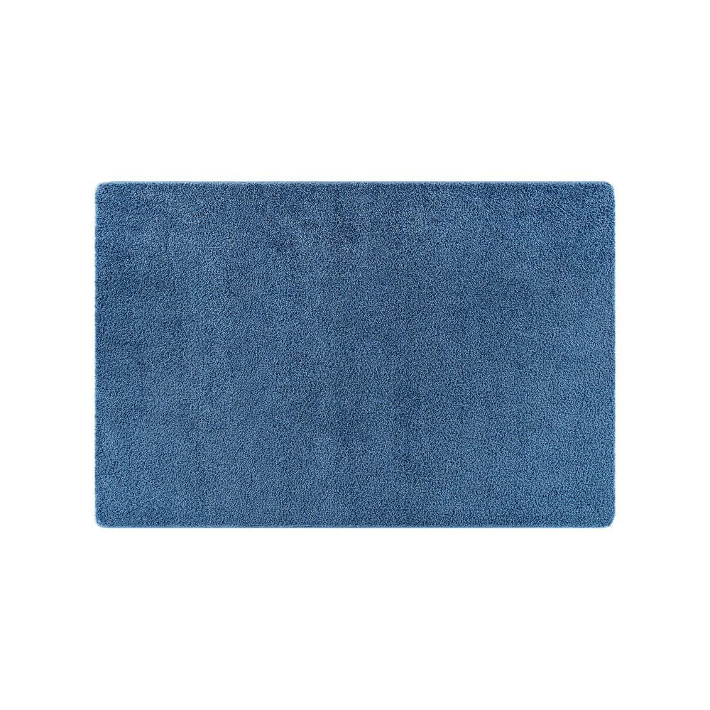 Blue Door Rug Beverly Rug Silky 2 ft. x 3 ft. Blue Solid Plus Thick Pile Non Slip ...