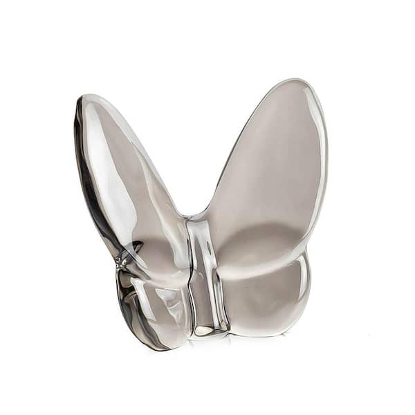 HomeRoots Gray 2.5 in. x 2.5 in. Butterfly Crystal Figurine Tabletop Sculpture