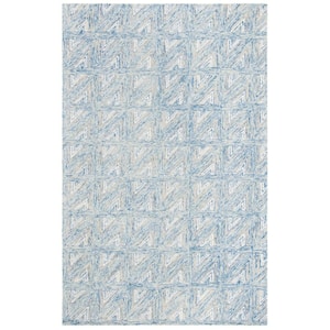 Abstract Blue/Beige 4 ft. x 6 ft. Geometric Area Rug