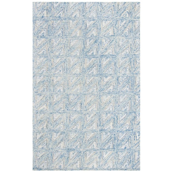 SAFAVIEH Abstract Blue/Beige 5 ft. x 8 ft. Abstract Geometric Area Rug