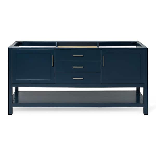 ARIEL Bayhill 72 in. W x 21.5 in. D x 34.5 in. H Double Freestanding Bath Vanity Cabinet without Top in Midnight Blue