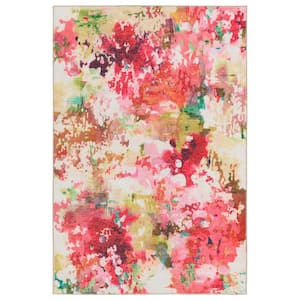 Rouge 3 ft. x 8 ft. Floral Pink/Multi-Color Indoor/Outdoor Area Rug