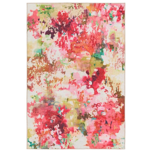 VIBE BY JAIPUR LIVING Rouge 9 ft. x 12 ft. Floral Pink/Multicolor Indoor/Outdoor Area Rug