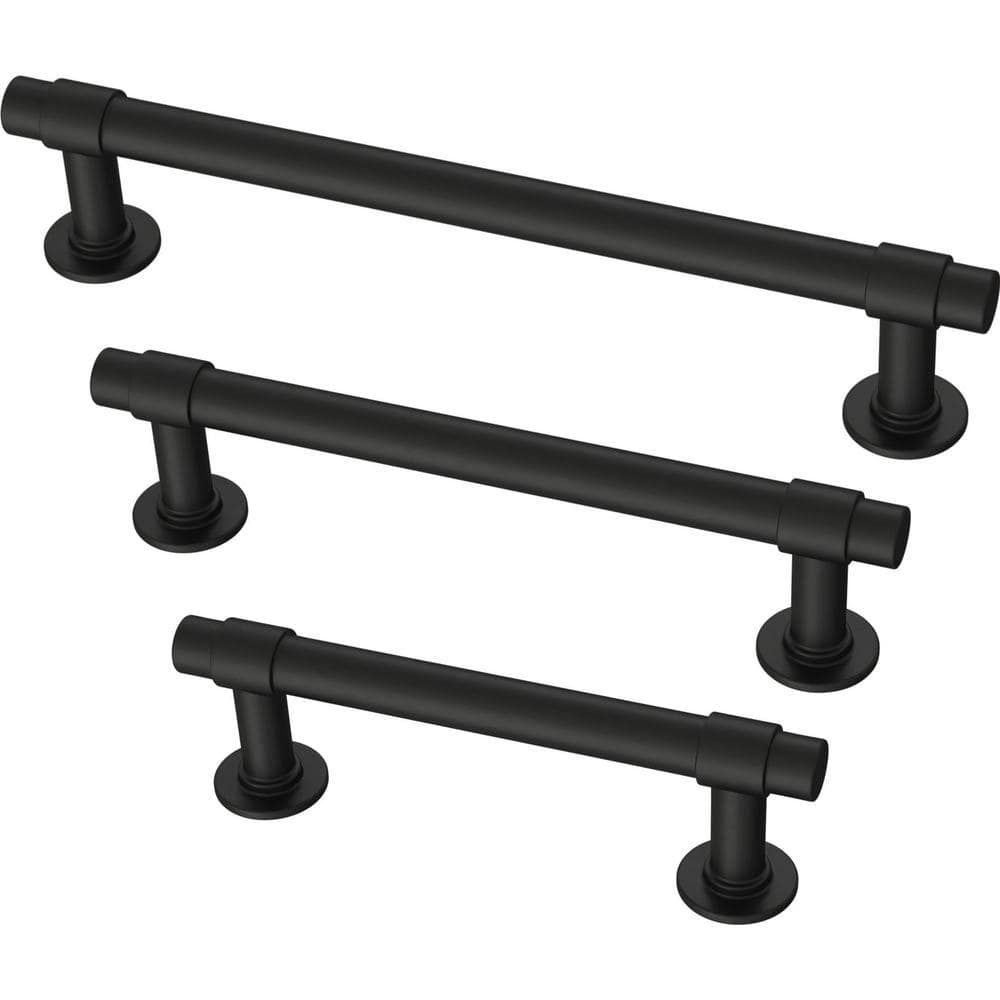 Matte Black 4'' Center to Center Bar Cabinet Pulls Set