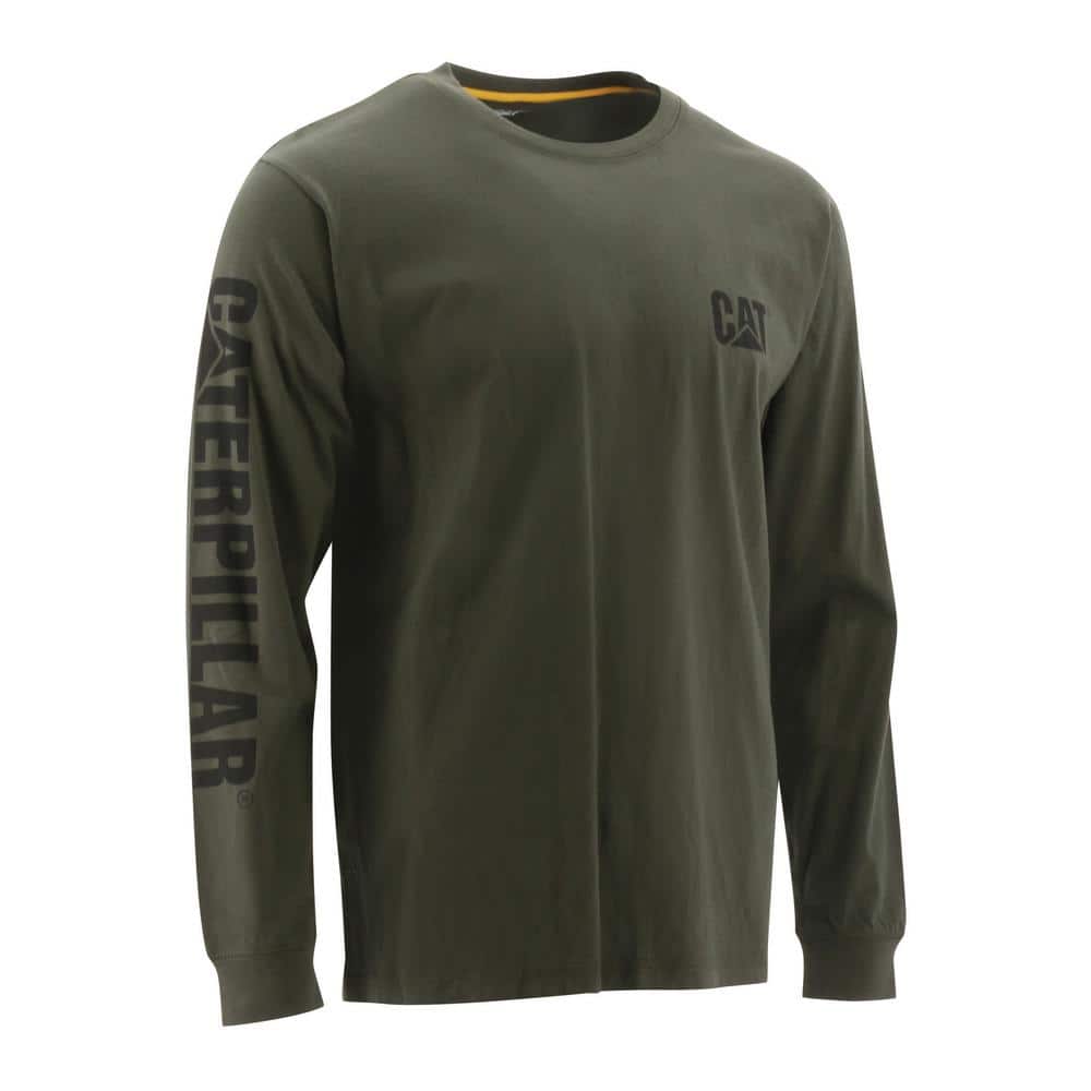 Caterpillar Trademark Banner Men's Medium Chive Cotton Long Sleeve T ...
