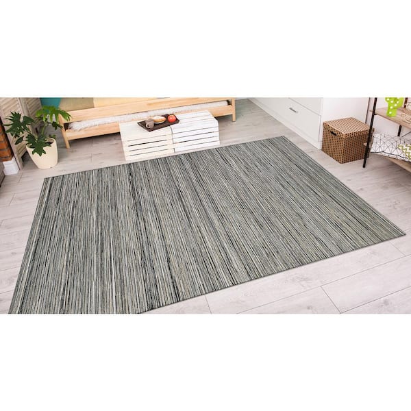 Cape Hinsdale Light Brown-Silver 7 ft. x 10 ft. Striped Indoor/Outdoor Area Rug