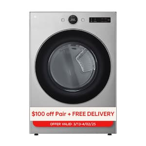 7.4 cu. ft. Vented Stackable SMART Electric Dryer in Graphite Steel with TurboSteam and AI Sensor Dry Technology