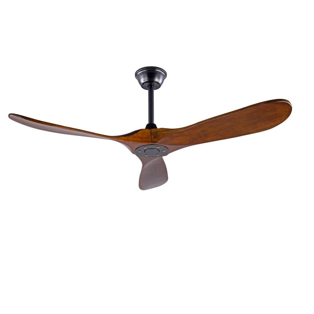 52 in. Indoor/Outdoor Classic Farmhouse Style Downrod Black Walnut Ceiling Fan with Reversible DC Motor and Wood Blades price history on PriceWatchPro