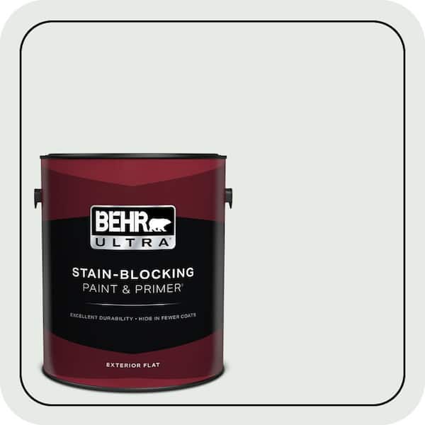 BEHR ULTRA 1 gal. #BL-W08 Frothy Surf Flat Exterior Paint & Primer