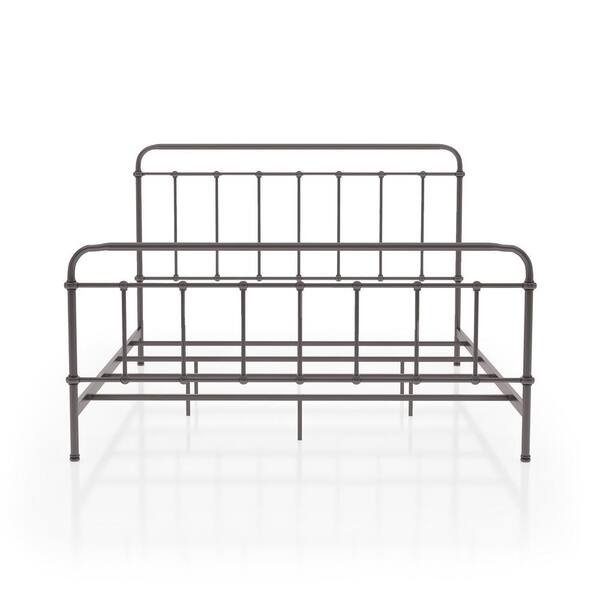Furniture of America Karminia Dark Bronze King Metal Panel Bed
