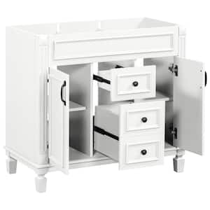 35.1 in. W x 18.1 in. D x 33 in. H Bath Vanity Cabinet without Top in White with 2-Drawers and 2-Doors