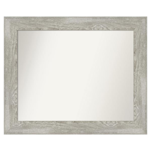 Amanti Art Dove Greywash 34 in. x 28 in. Custom Non-Beveled Distressed Recyled Polystyrene Bathroom Vanity Wall Mirror