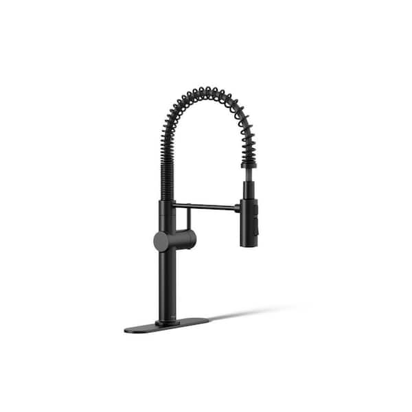 Crue Semi-Professional Single-Handle Pull-Down Sprayer Kitchen Faucet in Matte Black