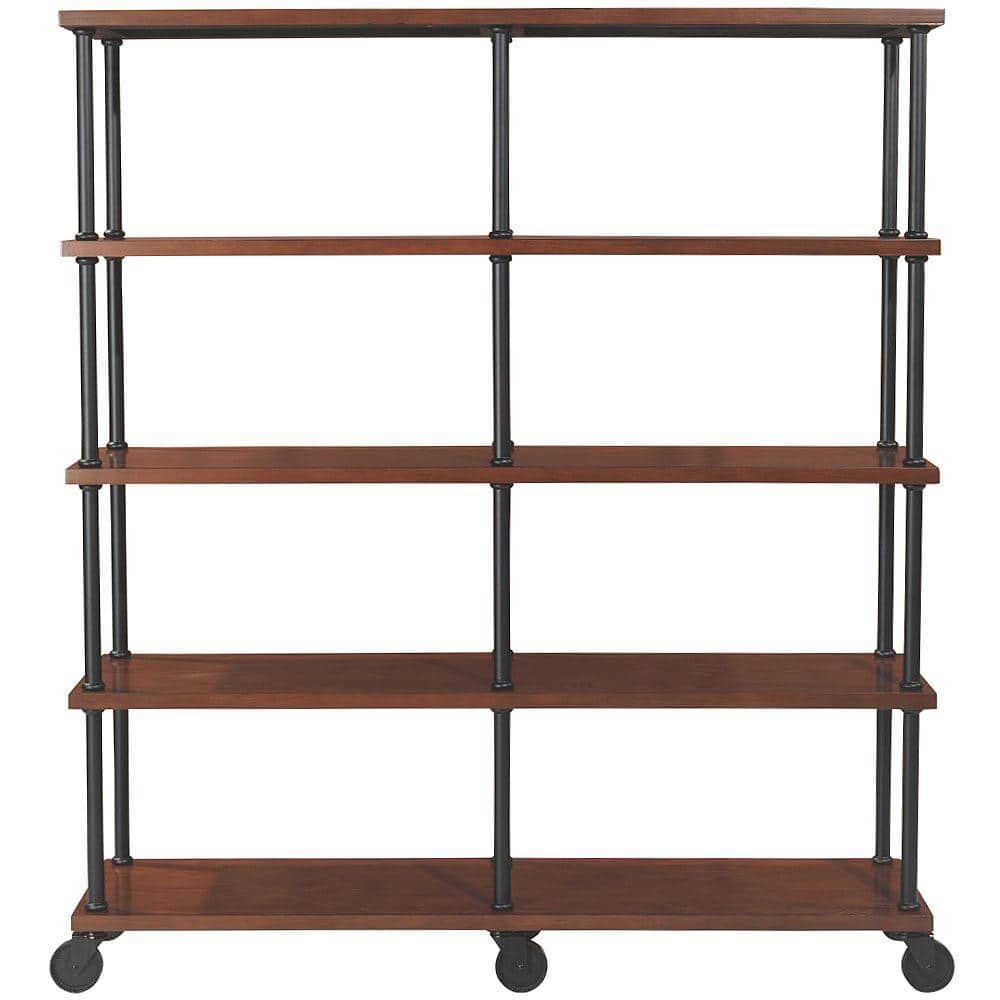 Home Decorators Collection 72 in. Black/Brown Metal 4shelf Etagere