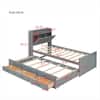 Harper & Bright Designs Gray Wood Frame Twin Size Platform Bed with Storage Headboard, Outlets, Twin Size Trundle and 3 Storage Drawers LHC190AAE-T