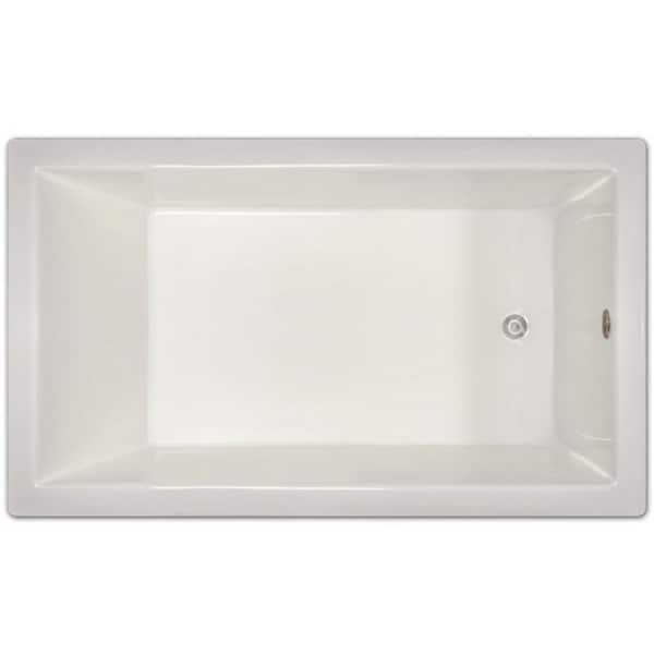 Pinnacle 6 ft. Rectangular Drop-In Non-Whirlpool Bathtub in White