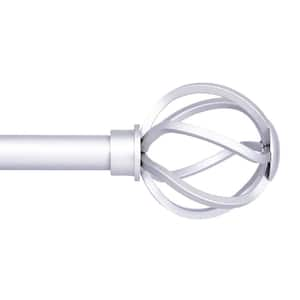 Cage 28 in. - 48 in. Adjustable Single Curtain Rod 5/8 in. Diameter in Brushed Nickel with Openwork Finials