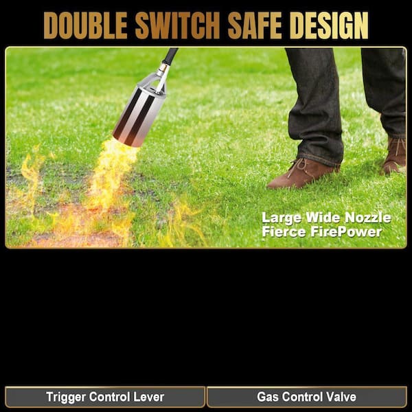 Lynzavix Steel Propane Weed Torch Burner with Igniter and 8.8 ft