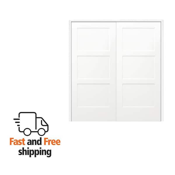 MMI DOOR 60 in. x 80 in. 2-Panel Flat Square Sticking Primed