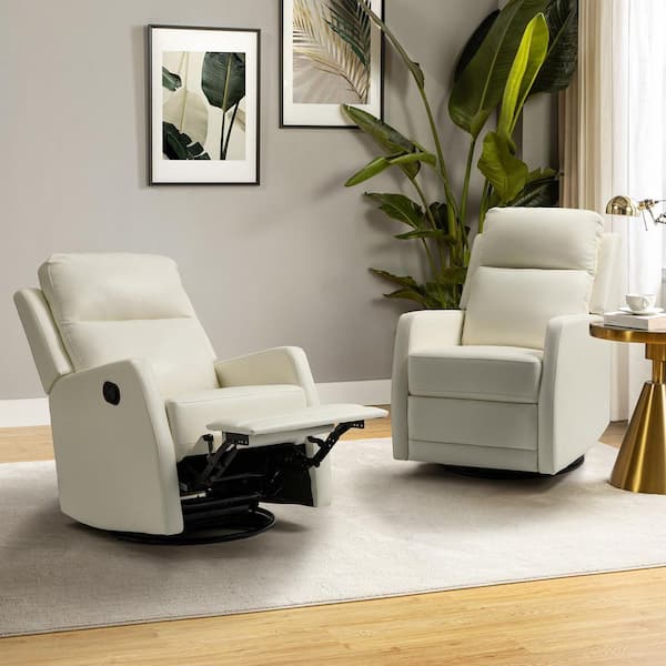 ARTFUL LIVING DESIGN Prudencia Ivory Rocker Recliner with Wingback (Set of 2)