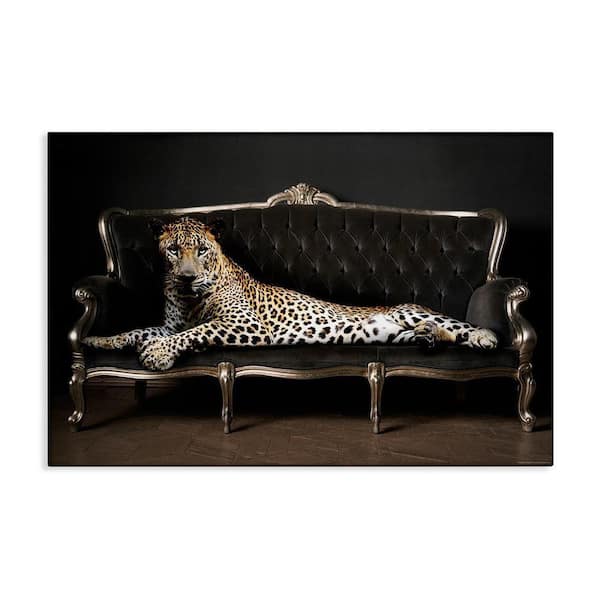 Cheetah Sprawled on Couch by Reinders 1 Piece Unframed Animal Graphic Art Print 30 in. x 45 in.
