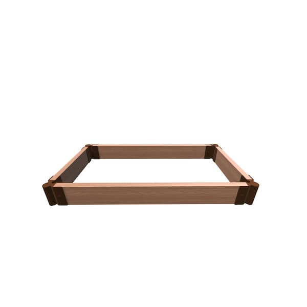 Frame It All Tool-Free Classic Sienna 2 ft. x 4 ft. x 5.5 in. Composite Raised Garden Bed-2 in. Profile