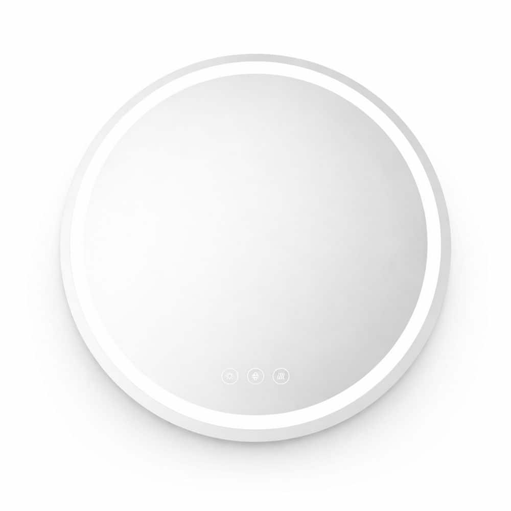 32 in. W x 32 in. H Round Frameless LED Lighted Antifog Dimmable 3-Color Touch Wall Mount Bathroom Vanity Mirror price history on PriceWatchPro