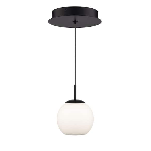 Close Encounters 6 in. 1-Light White Mini-Pendant Light with Integrated LED 3000K