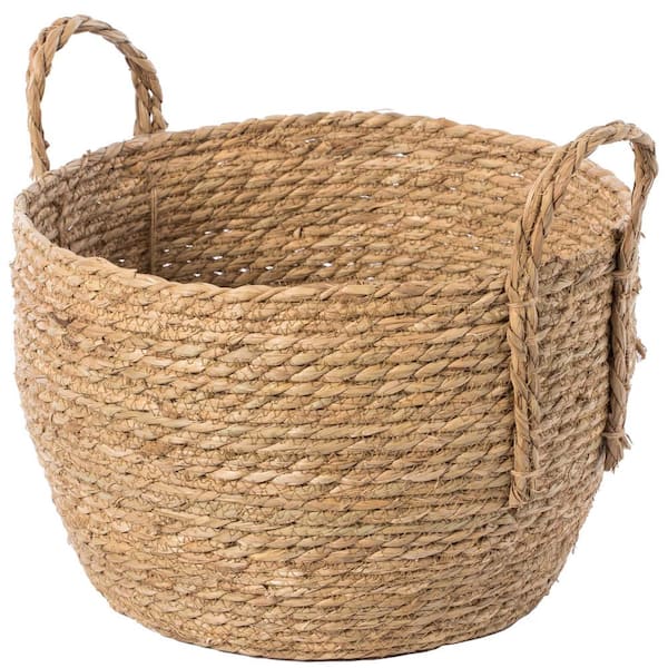 Vintiquewise Decorative Round Large, Large Round Basket For Blankets
