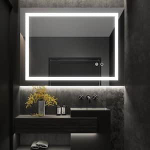 32 in. W x 24 in. H Rectangular Frameless Anti-Fog Wall Mounted LED Light Bathroom Vanity Mirror in Silver