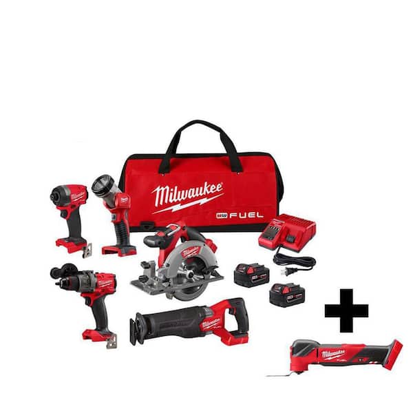 M18 FUEL 18-Volt Lithium-Ion Brushless Cordless Combo Kit (5-Tool) with M18 FUEL Brushless Oscillating Multi-Tool