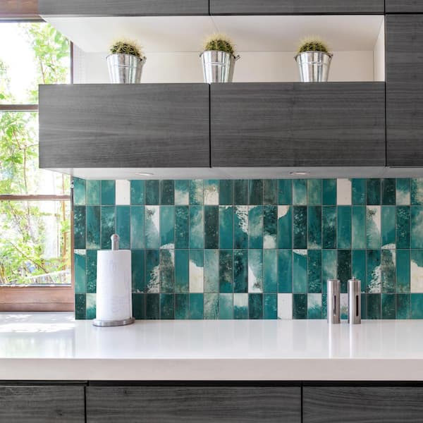 Kings Luxe Tradition Brick Green 7-7/8 in. x 15-3/4 in. Ceramic Wall Tile (10.56 sq. ft./Case)