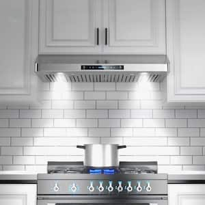 30 in. 900 CFM Ducted Under Cabinet Range Hood in Stainless Steel 4 Speed Gesture Sensing and Touch Control Panel