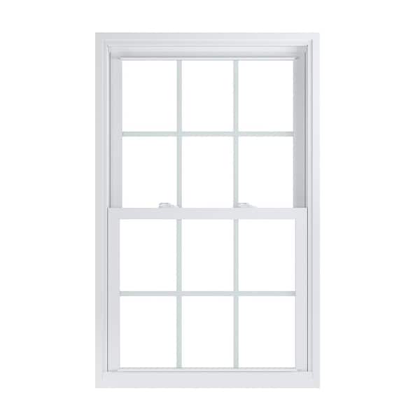 American Craftsman 30.5 in. x 48.25 in. 70 Pro Series Low-E2 Argon PS Glass Double Hung White Vinyl Repl Window with Grids, Screen Incl