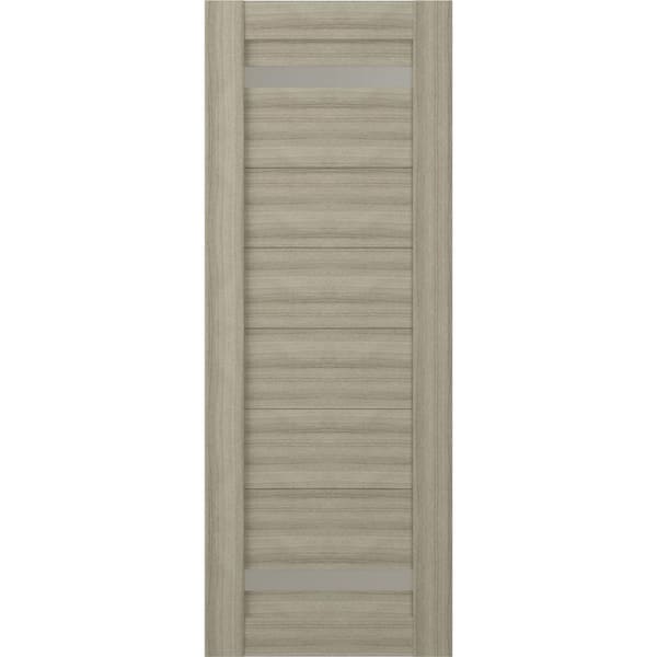 Belldinni Perla 32 in. x 96 in. No Bore 2-Lite Frosted Glass Shambor Solid Composite Core Wood Composite Interior Door Slab