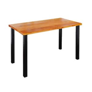 Skyline 48 in. Rectangular Solid Wood Writing Desk in Sunset Cedar with Matte Black Steel Legs