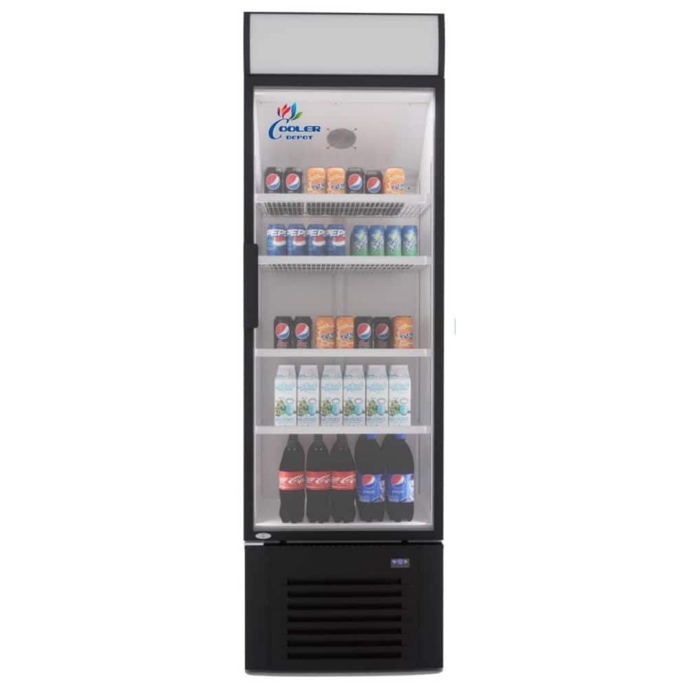 25 in. W 15.5cu.ft Commercial Merchandise Upright Display Single Glass Door Beverage Refrigerator cooler in White