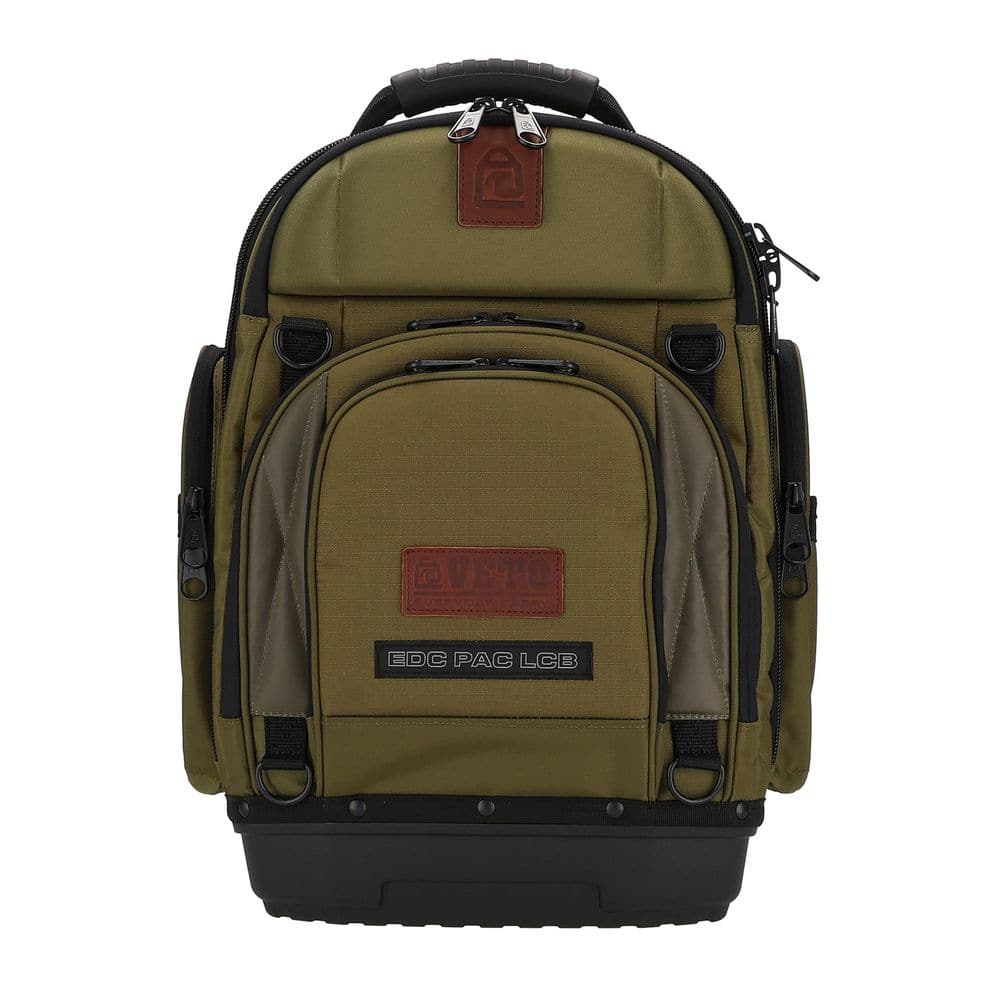 Olive Nylon 16-Inch Zippered Backpack with Padded Handle