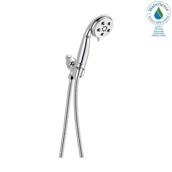 Delta 3-Spray Patterns 1.75 GPM 3.31 in. Wall Mount Handheld Shower Head with H2Okinetic in Chrome