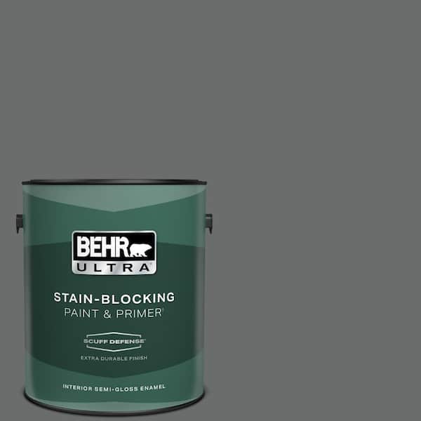 BEHR ULTRA 1 gal. #770F-5 Dark Ash Extra Durable Semi-Gloss Enamel Interior Paint & Primer